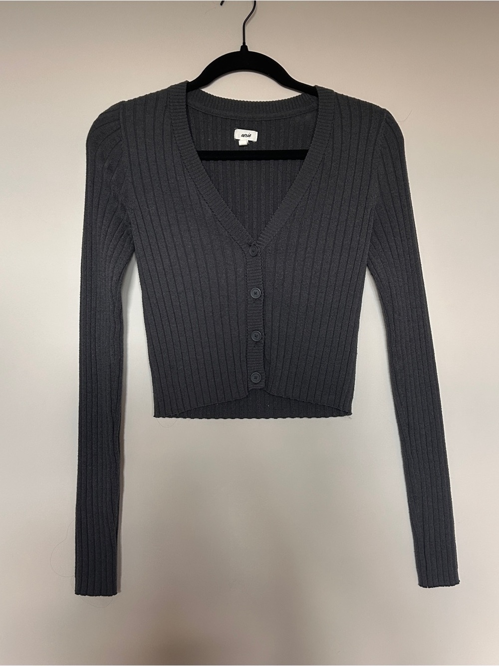 Aerie Ribbed Crop Cardigan